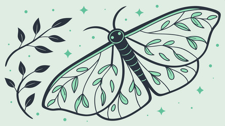 stylized moth with abstract geometric pattern vector image
