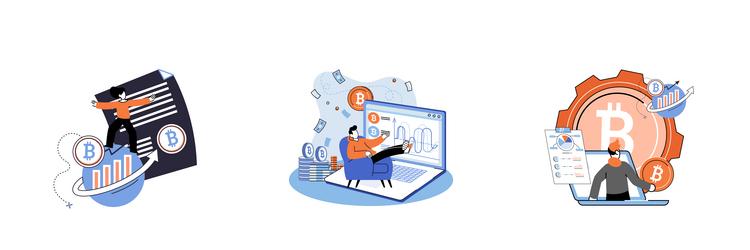 cryptocurrency bitcoin mining metaphor blockchain vector image