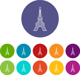 eiffel tower icon outline style vector image