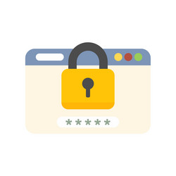 secure website login page with padlock protecting vector image