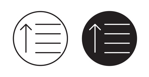sort amount up icon set in thin line for web vector image