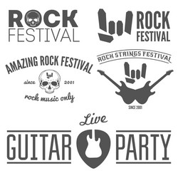 Vintage Rock Festival Logo Set Vector Image