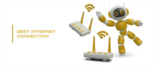 best internet connection realistic robot router vector image