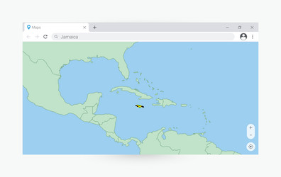 browser window with map of jamaica searching vector image