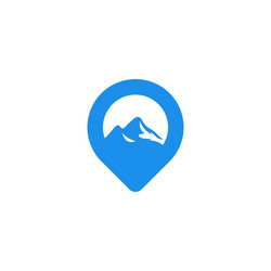 map pointer with mountain location pin maps vector image