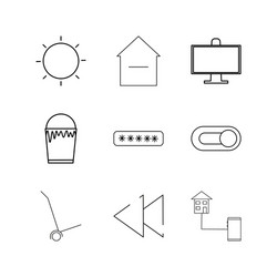 web linear icon set simple outline icons vector image
