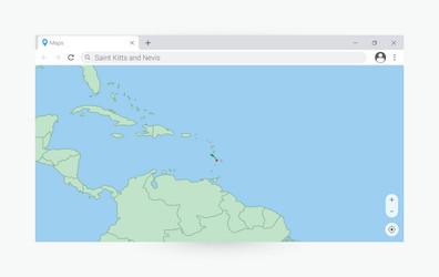 Browser window with map of saint kitts and nevis vector