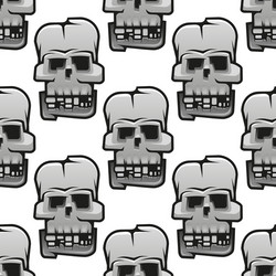 eerie cracked skulls seamless pattern vector