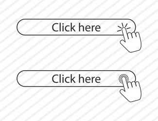 click here in linear style and hands clicking vector image