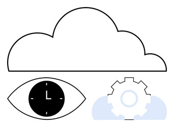 cloud computing with time management symbol vector image