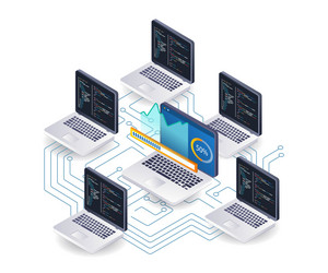 computer network programmer technology analysis vector image