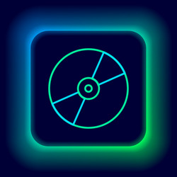 Glowing neon line cd or dvd disk icon isolated vector