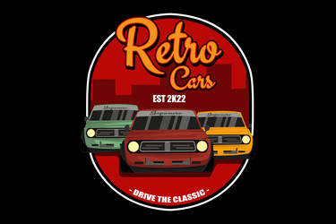 retro cars drive the classic design landscape Vector Image