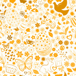 Seamless pattern of easter symbols vector