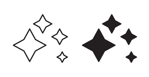 sparkles icon set in thin line for web vector image