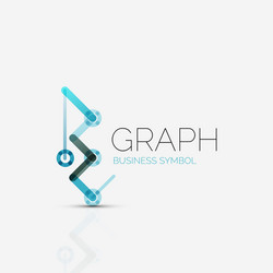 abstract logo idea linear chart or graph vector image