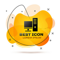 black computer monitor icon isolated on white vector image