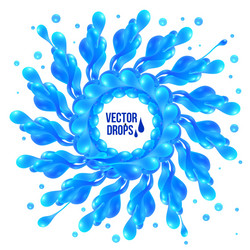 Blue paint splash circle on white background vector