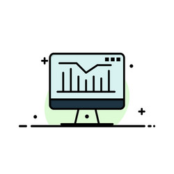 computer static graph monitor business flat line vector image