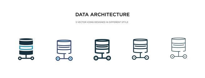 data architecture icon in different style two vector image