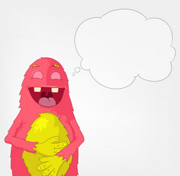 Funny monster laughing vector