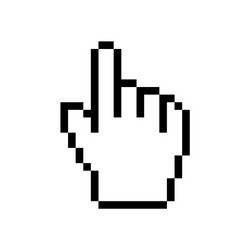 Hand Cursor Pixel Pointer Icon vector image
