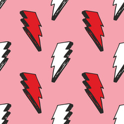 lightning seamless pattern hand drawn sketched vector image