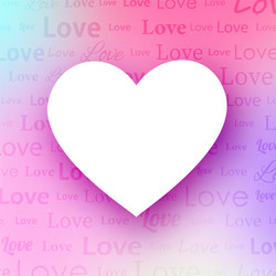 love text pattern with heart shape frame vector image