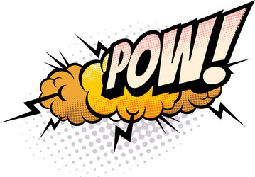 Pow cartoon comic book sound pop cloud blast vector