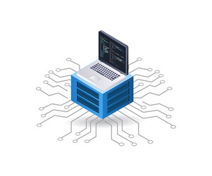 computer programmer server technology infographic vector image