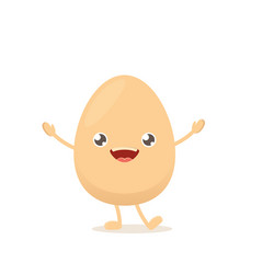 Funny cartoon cute smiling tiny boiled egg Vector Image