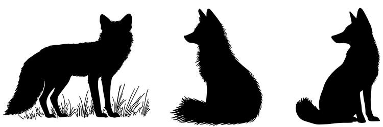 Three Fox Silhouettes Vector Image