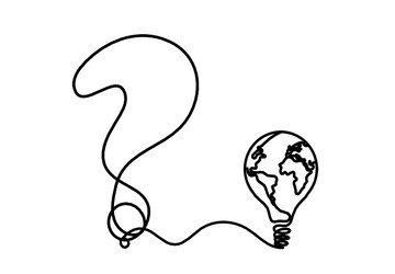 abstract question mark with light bulb vector image
