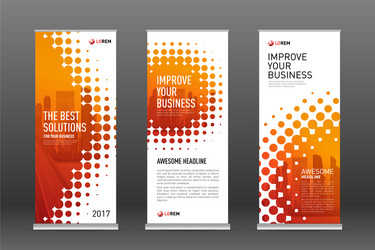 Construction roll up banners design templates set vector