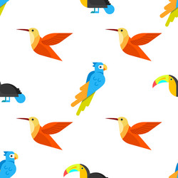 Flat style seamless pattern with parrots vector