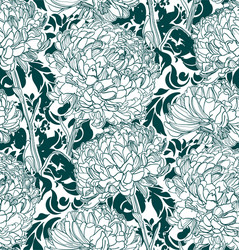 pattern plant engrave ink chrythantemum sketch Vector Image
