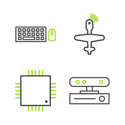 set line motion sensor processor vector image