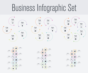 Set with infographics vector