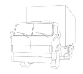 Truck with cargo container transportation concept vector