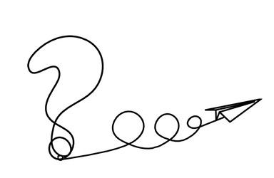 abstract question mark with paper plane vector image