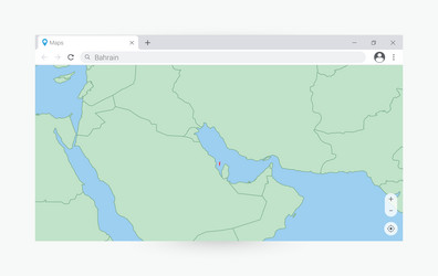 Browser window with map of bahrain searching vector