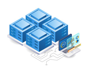 computer server data analyst technology vector image