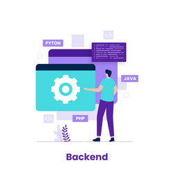 flat design backend of developer concept vector image
