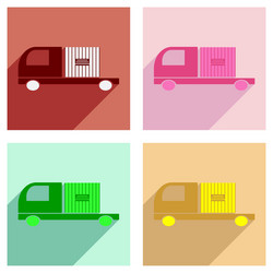 flat with shadow concept and mobile application vector image