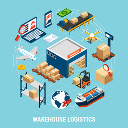 Logistics isometric concept Royalty Free Vector Image