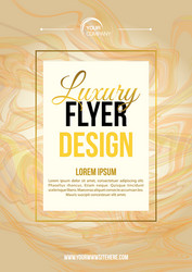 Luxury modern flyer template with marble texture vector