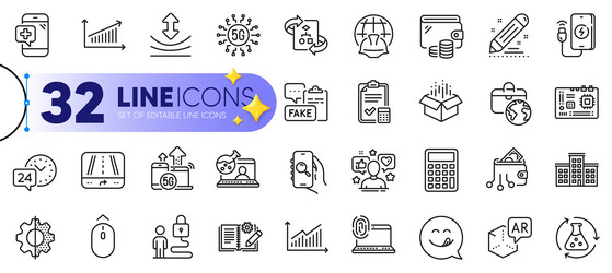 outline set of computer fingerprint transform vector image