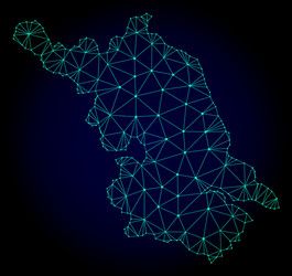 polygonal wire frame mesh map of jiangsu vector image