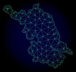 Polygonal wire frame mesh map of jiangsu vector