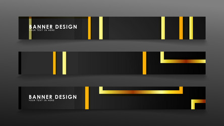 set a banner with rectangular background vector image